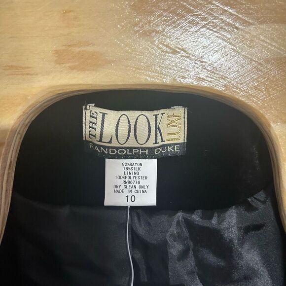 The Look Randolph Duke Lux Size 10 Black Velvety Blazer NWT - Picture 5 of 5
